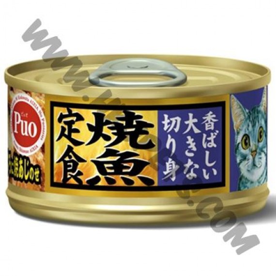 AIXIA 燒魚定食 貓罐頭 吞拿魚，燒竹筴魚 (紫，80克)