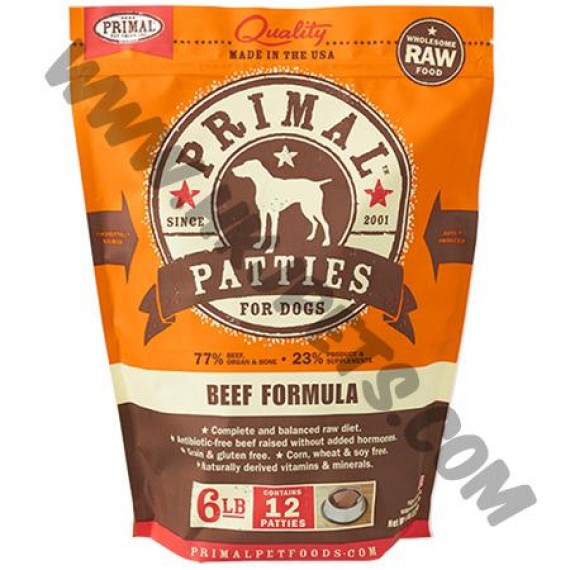 Primal 狗狗 Patties 冰鮮肉餅 鮮牛肉配方 (6磅)