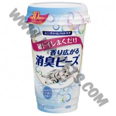 日本 Unicharm 消臭大師 貓砂盤消臭珠 (藍，清爽沐浴味，450毫升)