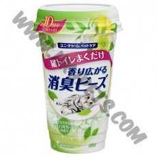 日本 Unicharm 消臭大師 貓砂盤消臭珠 (綠，清新庭園味，450毫升)