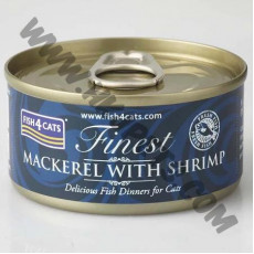 Fish4Cats 貓貓 主食罐 鯖魚塊加鮮蝦 (873，70克)