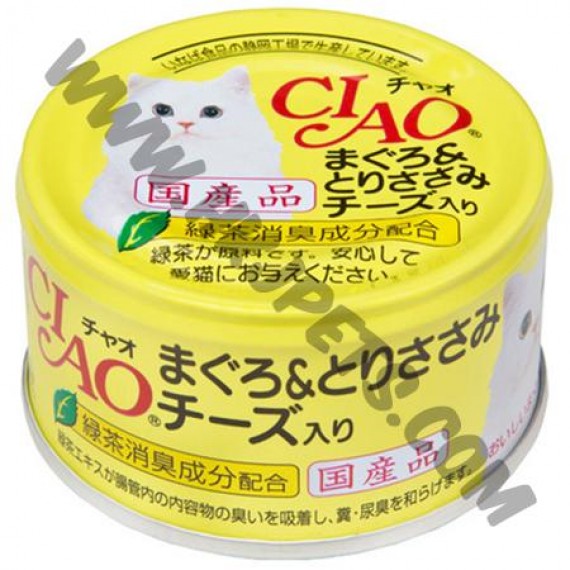 日本 CIAO 貓罐頭 吞拿魚加雞肉拼芝士 (A-21，85克)