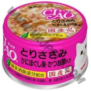 日本 CIAO 貓罐頭 雞肉，蟹柳拼木魚片 (A-17，85克)