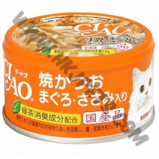 日本 CIAO 貓罐頭 雞肉，吞拿魚拼燒鰹魚 (A-18，85克)