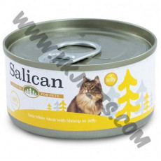 Salican 挪威森林 經典吞拿魚系列 貓罐 白肉吞拿魚拼鮮蝦配方 (啫喱) (黃，85克)