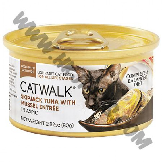 Cat Walk 貓貓主食罐 鰹吞拿魚+青口 (80克)