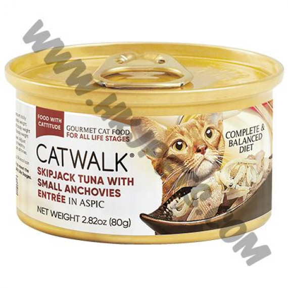 Cat Walk 貓貓主食罐 鰹吞拿魚+小鯷魚 (80克)