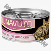 NUNAVUTO 無穀物 貓罐 吞拿魚伴雞肉 (NU-02，80克)