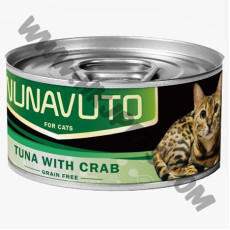 NUNAVUTO 無穀物 貓罐 吞拿魚伴蟹肉 (NU-03，80克)