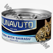 NUNAVUTO 無穀物 貓罐 吞拿魚白飯魚 (NU-06，80克)
