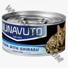 NUNAVUTO 無穀物 貓罐 吞拿魚白飯魚 (NU-06，80克)