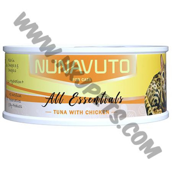 NUNAVUTO 無穀物 主食貓罐  吞拿魚雞肉 (NU-62，75克)