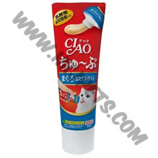 日本 CIAO 貓唧唧牙膏裝 400億乳酸菌 吞拿魚拼北寄貝醬 (80克)
