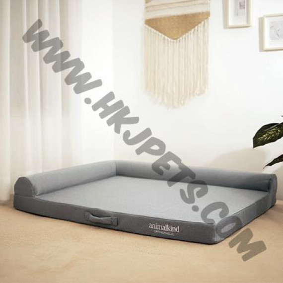 Animalkind 專業護脊寵物床 (大碼，86.5x114x8cm，灰色連L型枕頭)