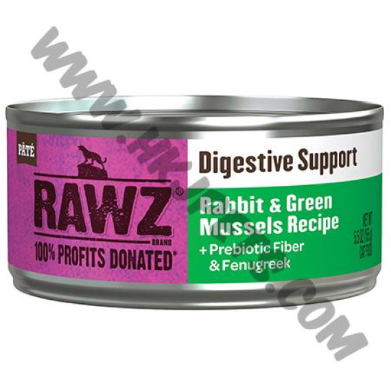 RAWZ 全貓湯罐 消化系統保健 兔肉，綠唇貽貝配方 (5.5安士)