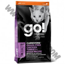 GO! Solutions 貓乾糧 Carnivore 無穀物 雞肉，火雞及鴨肉配方 (16磅)